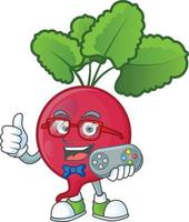 Red Radish cartoon character style vector