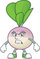 Turnip cartoon character style vector