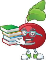 Red beet greens cartoon character vector