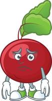 Red beet greens cartoon character vector