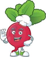 Red Radish cartoon character style vector