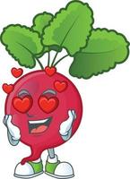 Red Radish cartoon character style vector