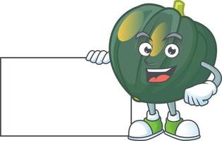 Acorn squash cartoon character style vector