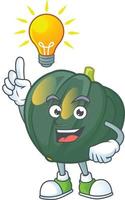 Acorn squash cartoon character style vector