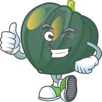 Acorn squash cartoon character style vector