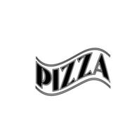 expresión tipográfica de pizza. logotipo de error tipográfico de pizza vector