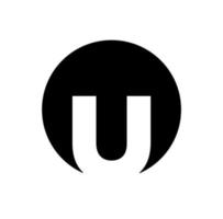 UM company name icon. UM letter on black background. vector