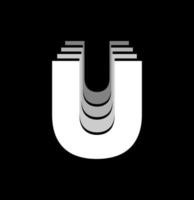 Letter 'u' monogram. Company initial letter u monogram. vector