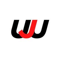 monograma de letras iniciales del nombre de la empresa uju. icono de letras uju. vector