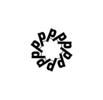 monograma de letras iniciales del nombre de la empresa pp con estilo mandala. logotipo de la empresa pp. vector