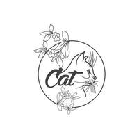 Cat logo vector illustration. modern cat logo template isolated on white background