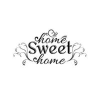 Hand lettering typography poster.Calligraphic quote 'Home sweet home'.For housewarming posters, greeting cards, home decorations.Vector illustration. vector