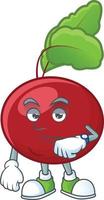 Red beet greens cartoon character vector