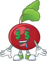 Red beet greens cartoon character vector