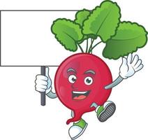 Red Radish cartoon character style vector