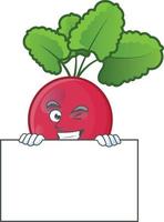 Red Radish cartoon character style vector