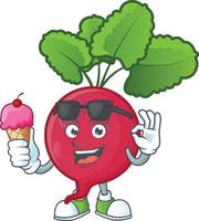 Red Radish cartoon character style vector