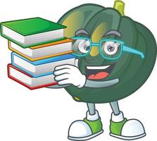 Acorn squash cartoon character style vector