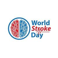 World stroke day design. Vector concept for banners or posters in flat style. Human head in profile view and text template