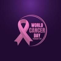 Illustration Of 4 February World Cancer Day Poster Or Banner Background. vector