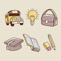 Doodle 5Handrawn Doodle Icon With School Theme vector
