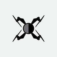 logotipo vectorial de drones. icono moderno de drones. signo de icono de drone para logotipo vector