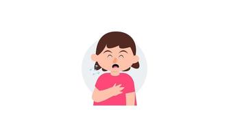 Kid character sneezing and coughing illustration vector