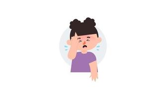 Kid character sneezing and coughing illustration vector