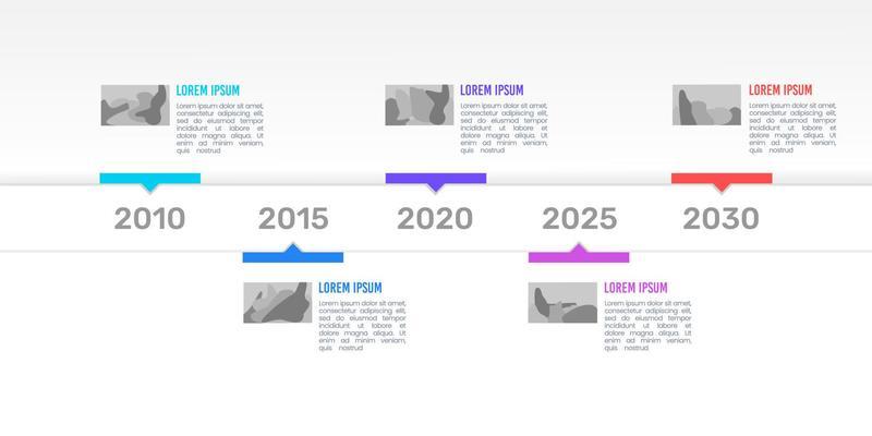 Infographic company milestones timeline template. Presentation of business information.