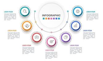 Infographic semicircle 7 processes to success. vector