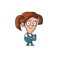 Cute student back to school cartoon icon vector illustration