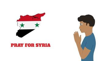 reza por siria, un hombre rezando ilustración vectorial. vector