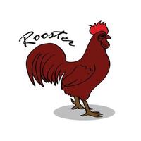 Rooster vector icon isolated on white background. Rooster icon in trendy design style