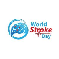 World stroke day design. Vector concept for banners or posters in flat style. Human head in profile view and text template