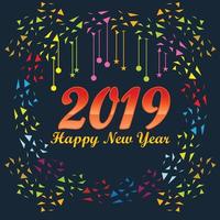 2019 on White Background, New Year 2019, 3D Illustration, Happy New Year 2019, Red 3D Numbers, New Year 2019 3D Rendering vector