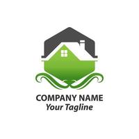 Wood house logo design, ecologic home sign vector Illustration on a white background.