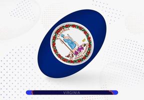 Rugby ball with the flag of Virginia on it. Equipment for rugby team of Virginia. vector