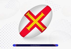 Rugby ball with the flag of Guernsey on it. Equipment for rugby team of Guernsey. vector