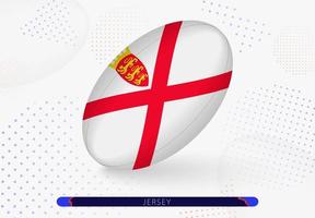 Rugby ball with the flag of Jersey on it. Equipment for rugby team of Jersey. vector