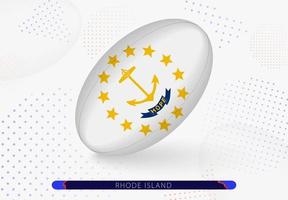 Rugby ball with the flag of Rhode Island on it. Equipment for rugby team of Rhode Island. vector