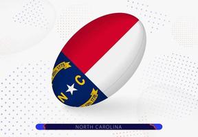 Rugby ball with the flag of North Carolina on it. Equipment for rugby team of North Carolina. vector