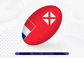 pelota de rugby con la bandera de wallis y futuna. equipamiento para el equipo de rugby de wallis y futuna. vector