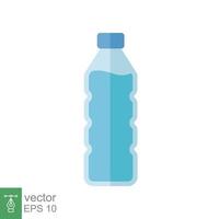 Water bottle icon. Simple flat style. Plastic bottle, drink, mineral, soda, juice, food and beverage package concept. Vector illustration isolated on white background. EPS 10.