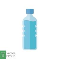 Water bottle icon. Simple flat style. Plastic bottle, drink, mineral, soda, juice, food and beverage package concept. Vector illustration isolated on white background. EPS 10.