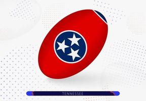 Rugby ball with the flag of Tennessee on it. Equipment for rugby team of Tennessee. vector