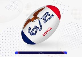 pelota de rugby con la bandera de iowa. equipo para el equipo de rugby de iowa. vector