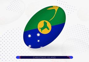 pelota de rugby con la bandera de la isla de navidad en ella. equipo para el equipo de rugby de la isla de navidad. vector