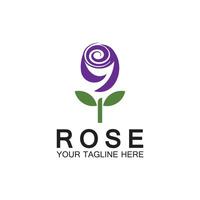 Rose logo flower vector icon illustration design