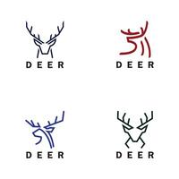 Deer monoline logo design vector template