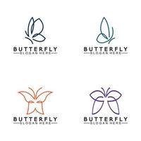 Simple Butterfly monoline logo-Vector illustration vector
